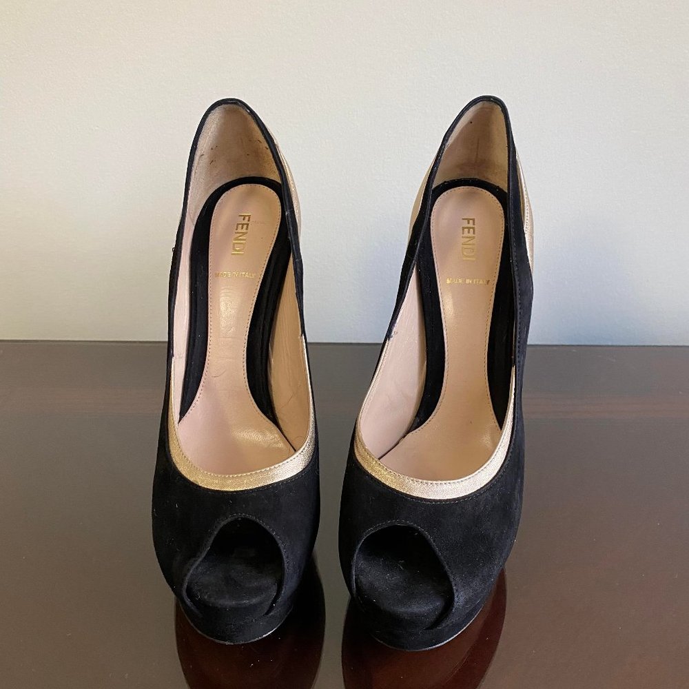 Fendi Black and Gold Heels
